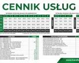 Cennik usług: ile kosztuje wymiana opon na felgach aluminiowych i stalowych, wyważanie kół, usługi dodatkowe.