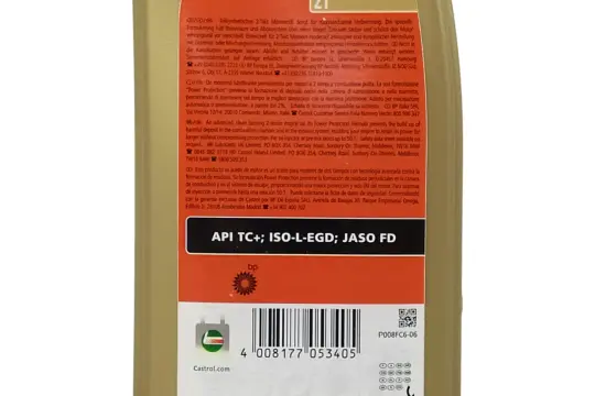 Olej dwusuwowy 2T, np. Motul 800 2T, chroniący silnik przed osadami. API TC+, ISO-L-EGD, JASO FD.